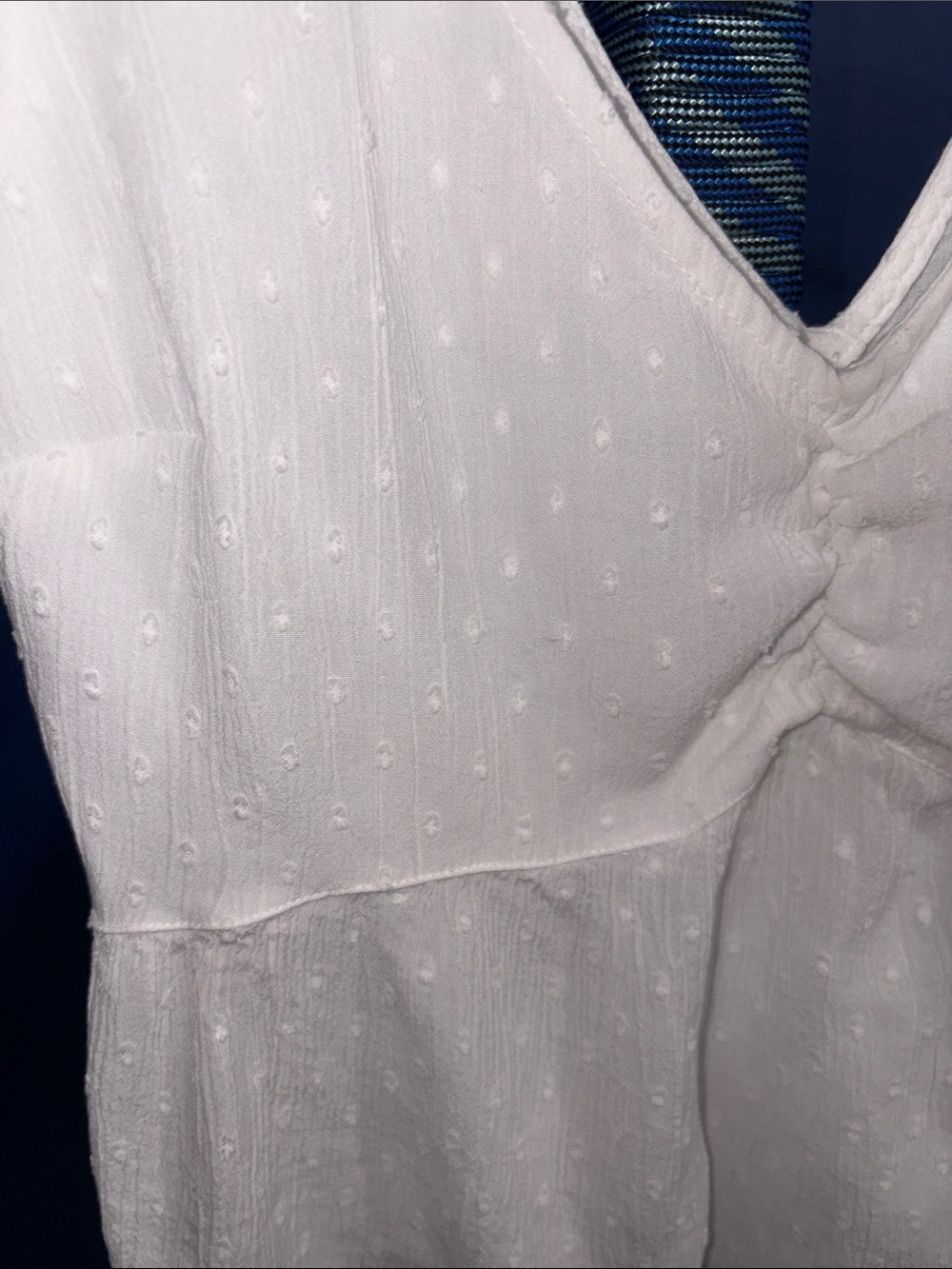 HOLLISTER -White Swiss Dot Peplum Top | Size Medium - Picture 9 of 15
